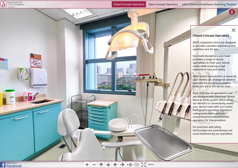 National Dental Centre Singapore closed-concept operatory with dental chair and treatment equipment